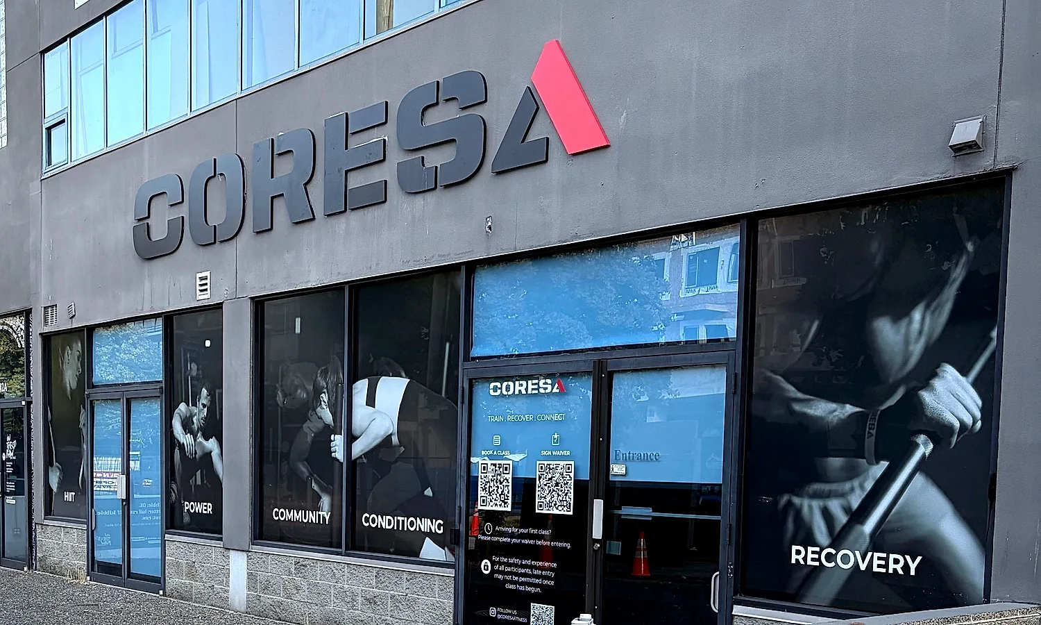Entrance to the Coresa personal training studio in Lower Lonsdale, North Vancouver