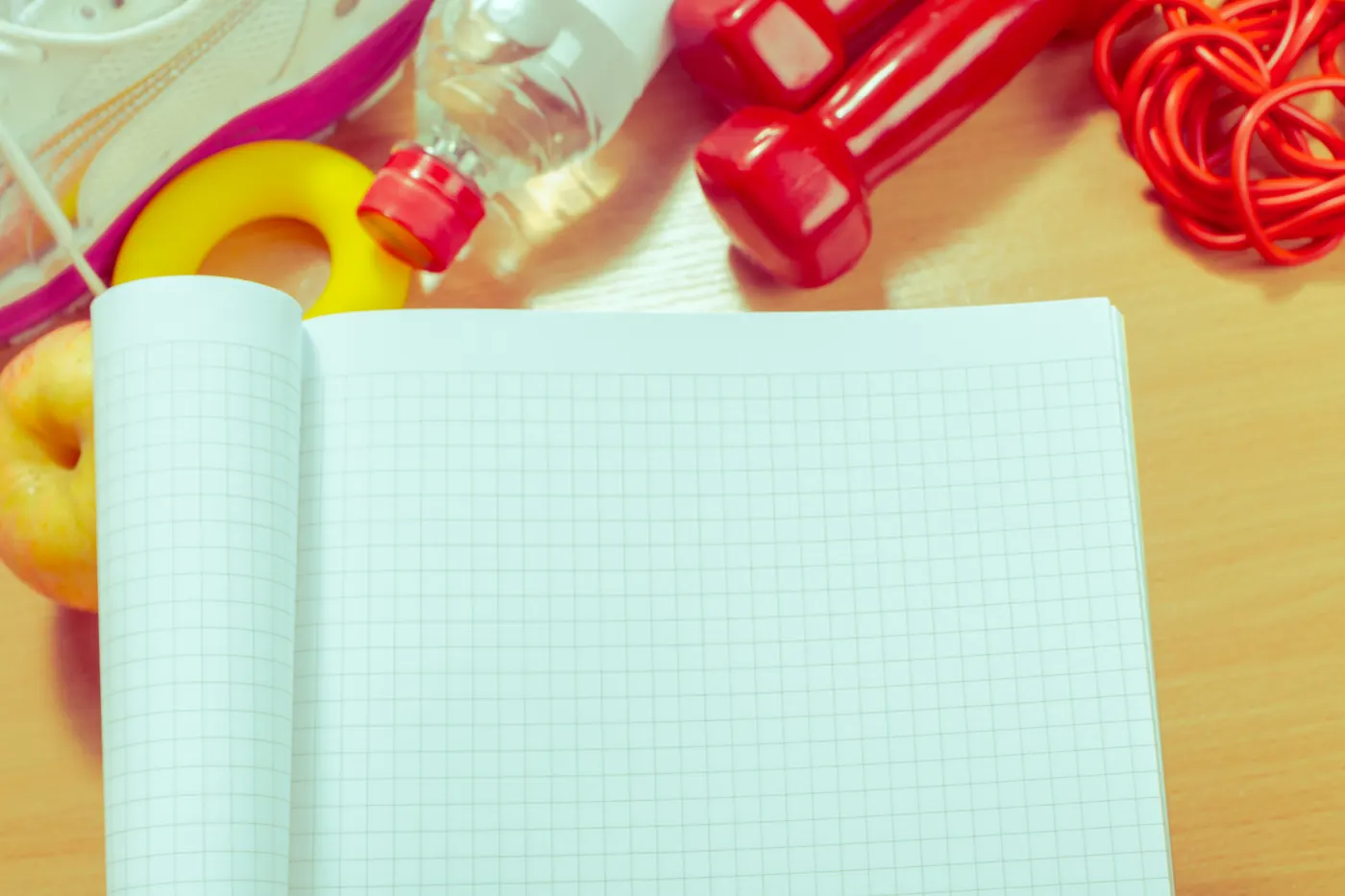 Workout plan and sports equipment